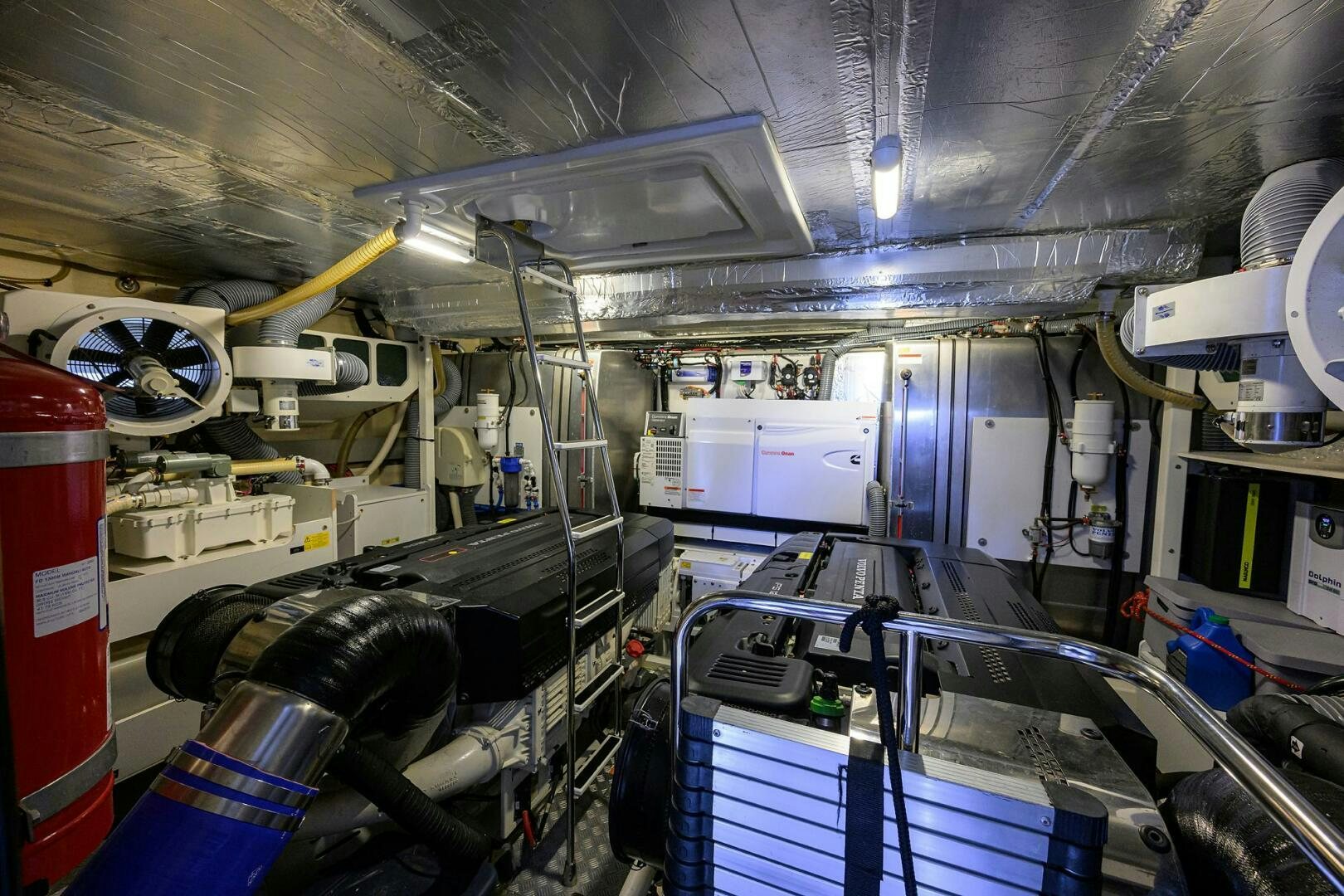 a room with machinery aboard 2016 68 PRESTIGE Yacht for Sale