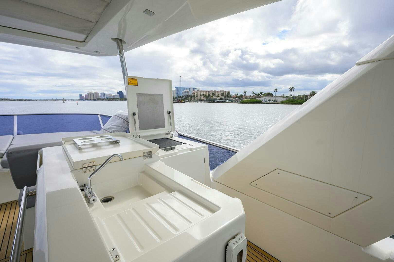 a laptop on a boat aboard 2016 68 PRESTIGE Yacht for Sale