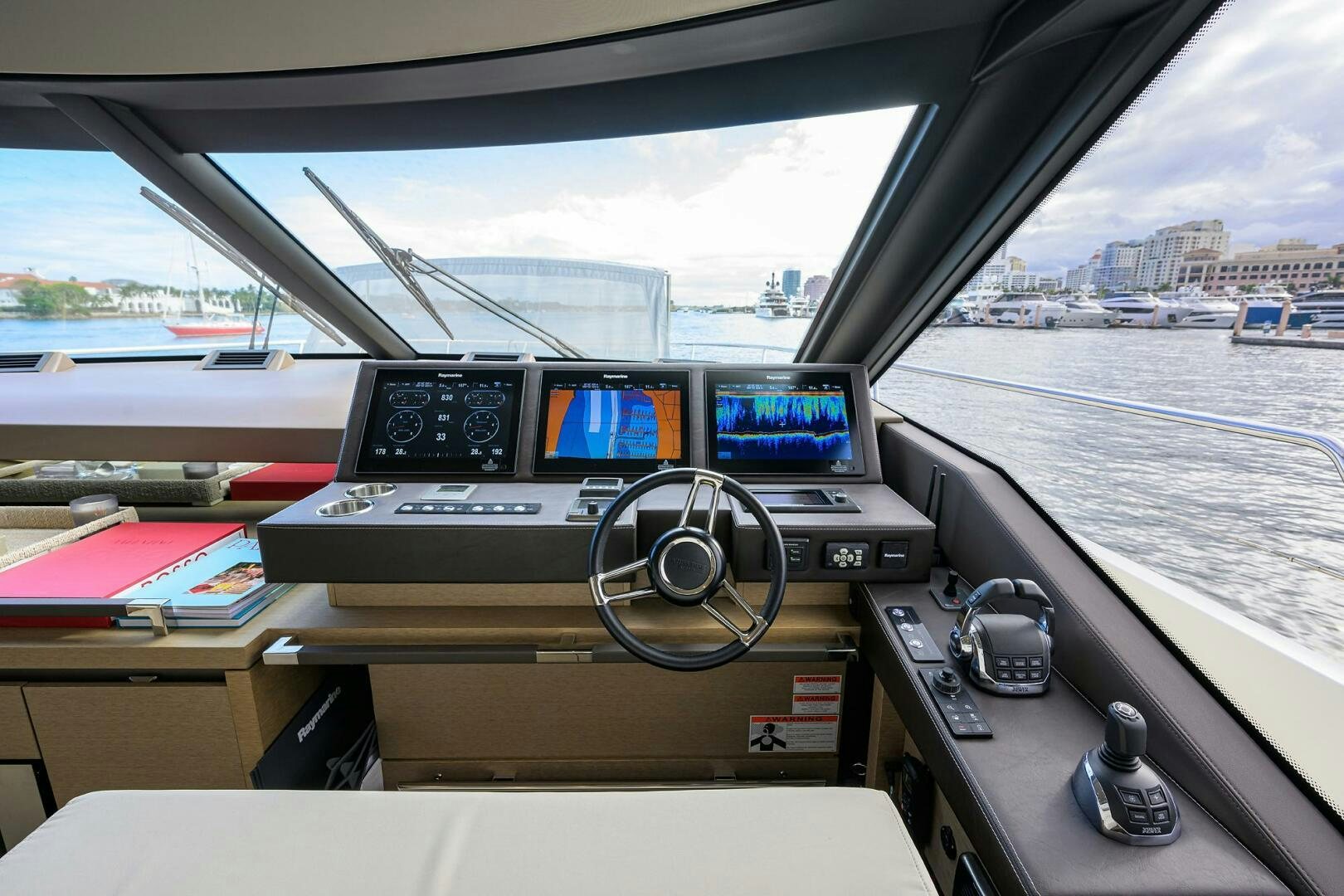 inside of a car aboard 2016 68 PRESTIGE Yacht for Sale