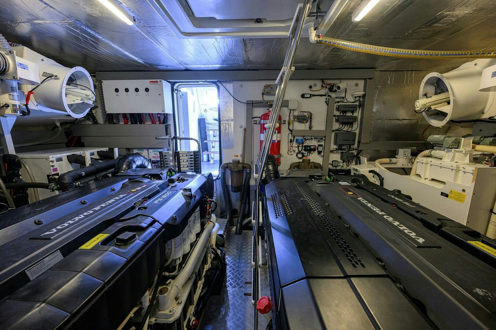 a large room with machinery aboard 2016 68 PRESTIGE Yacht for Sale