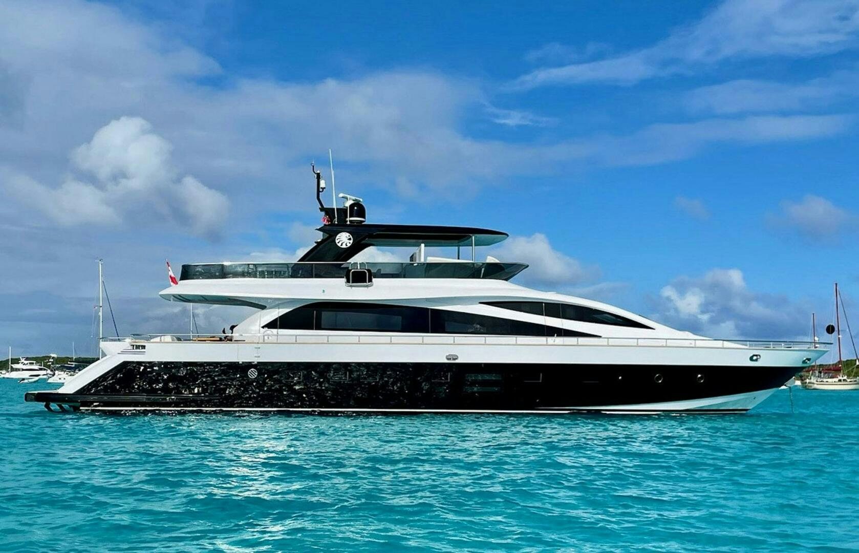 a large white yacht in the water aboard MISS TER Yacht for Sale