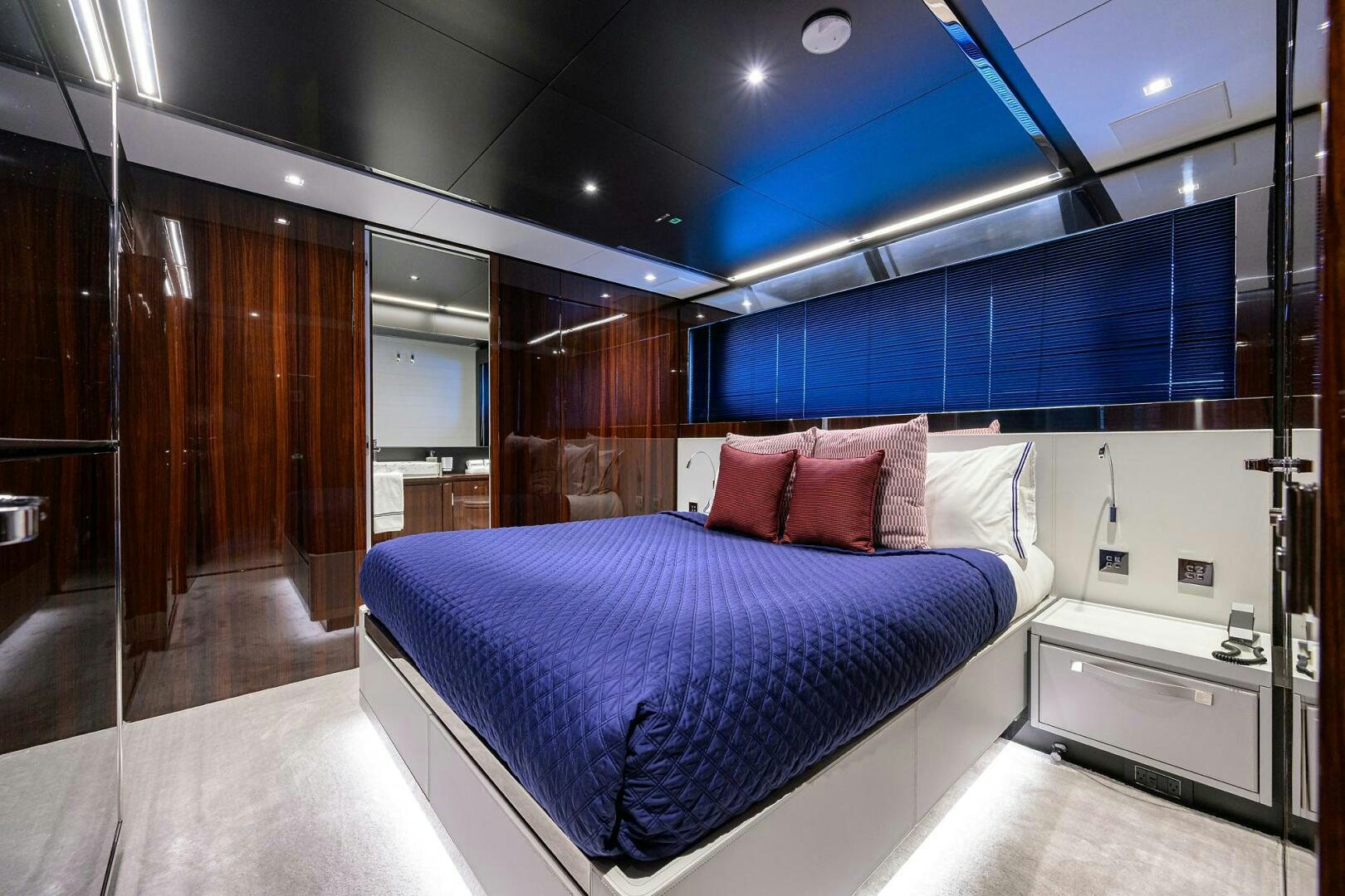 a bed in a room aboard 90 RIVA 2023 Yacht for Sale