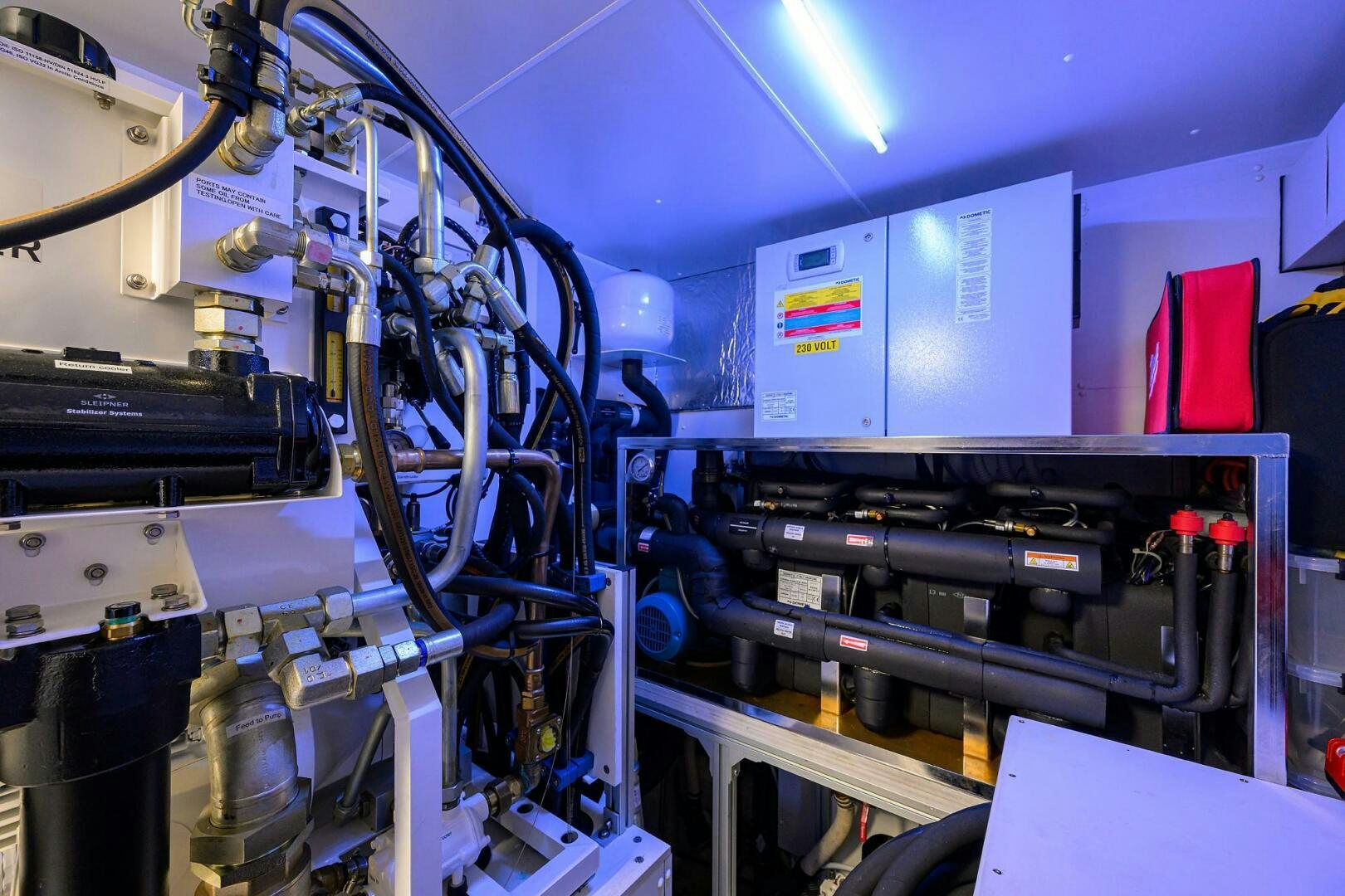 a room with machinery aboard 90 RIVA 2023 Yacht for Sale