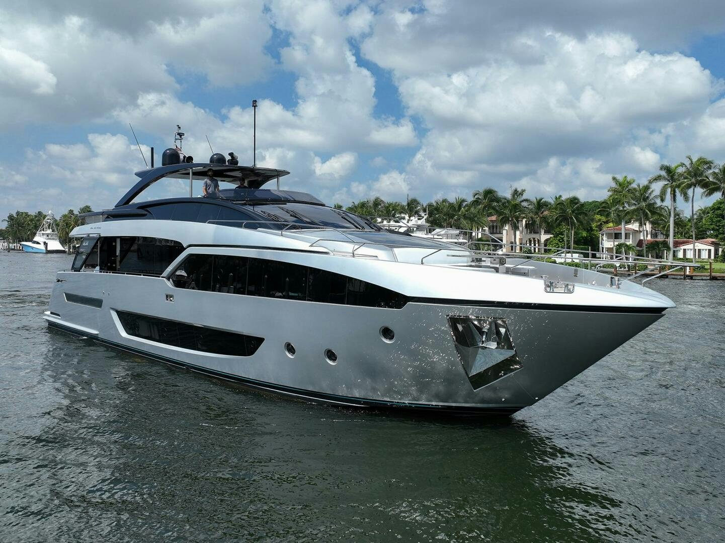 a white yacht in the water aboard 90 RIVA 2023 Yacht for Sale