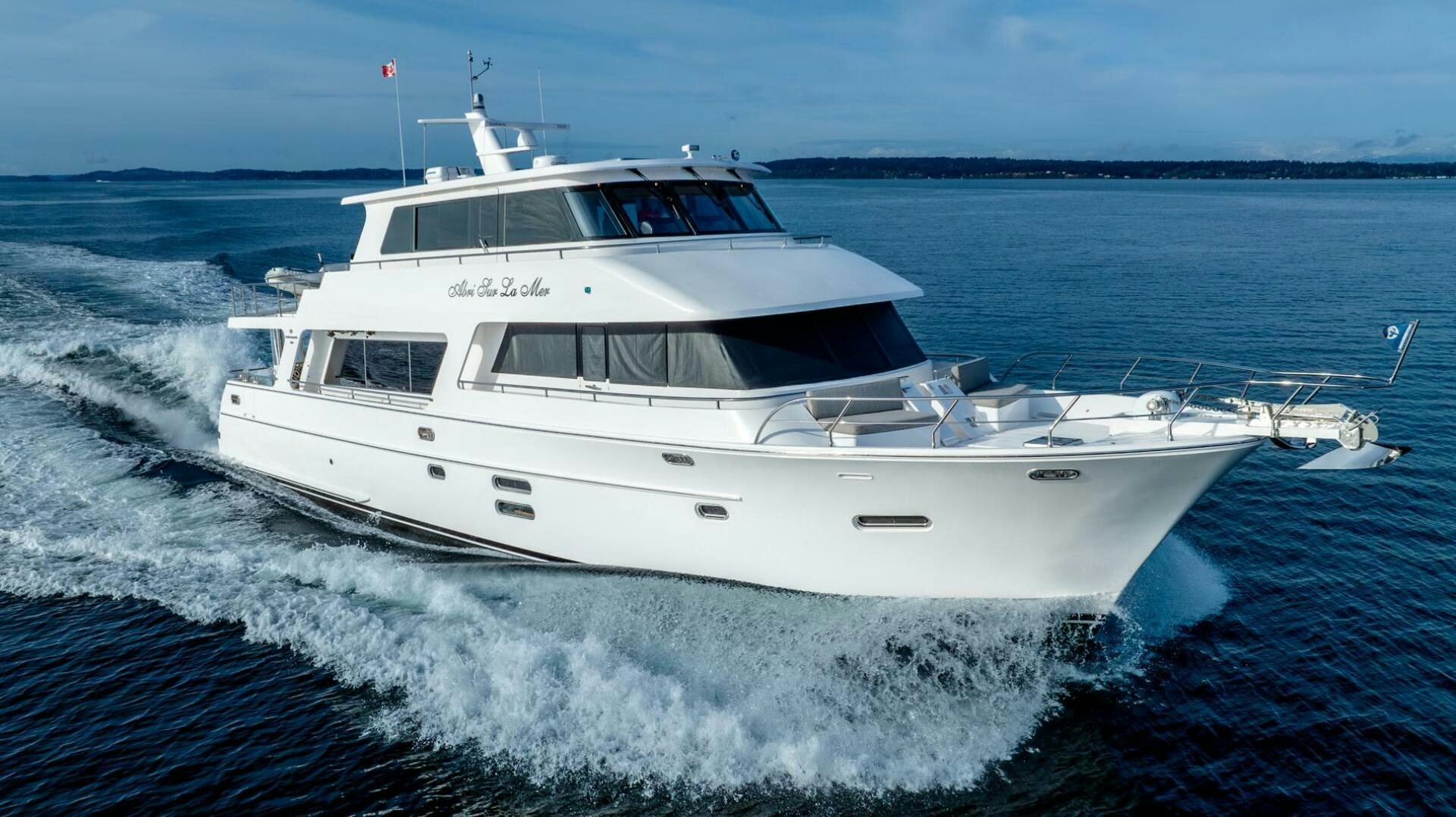 a white yacht on the water aboard ABRI SUR LA MER Yacht for Sale