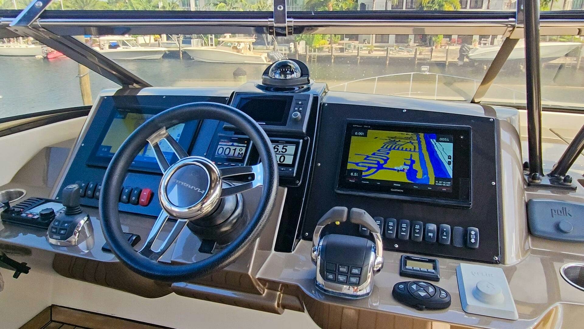 inside of a car aboard PARALOS Yacht for Sale