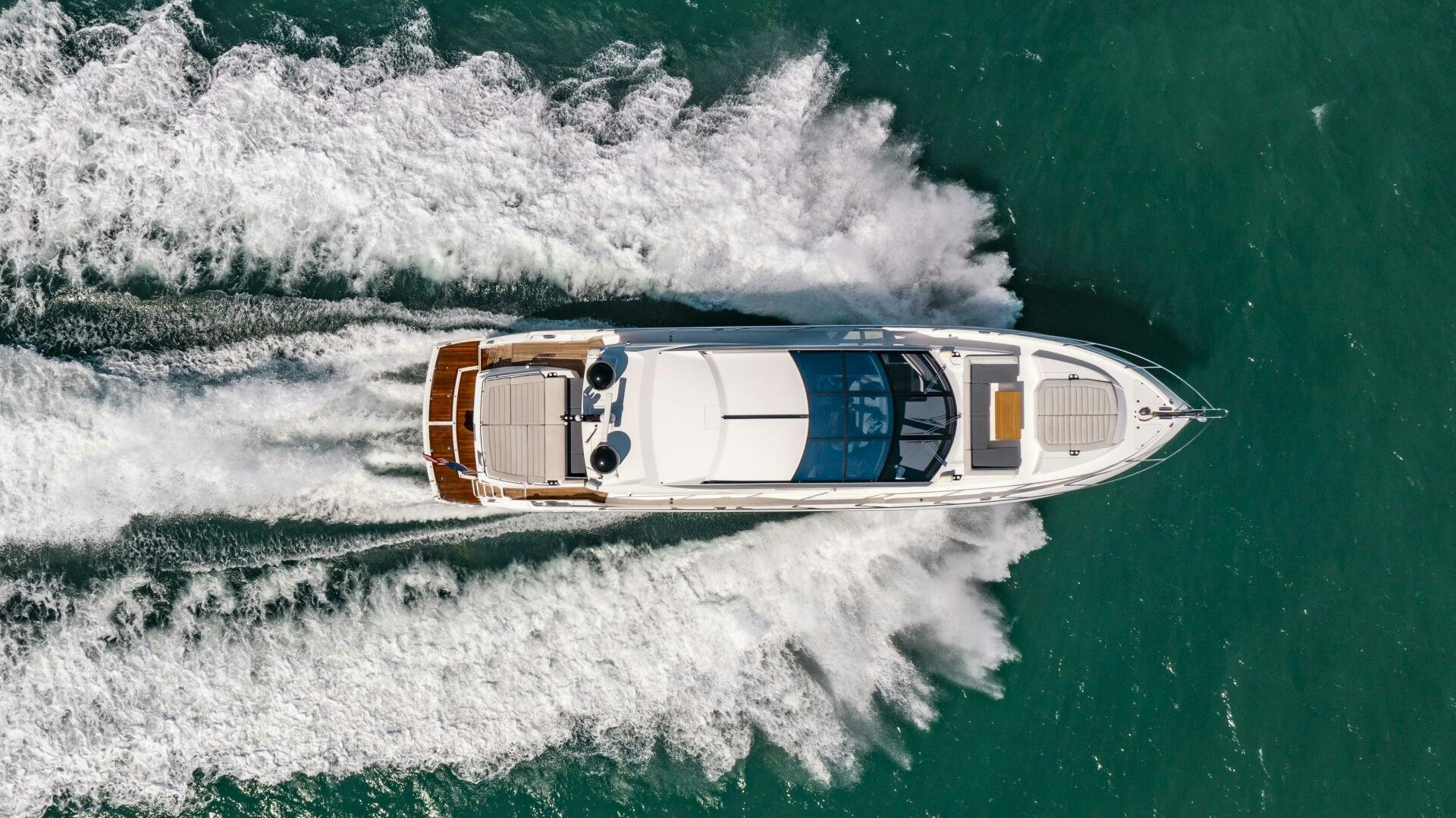 a high angle view of a boat aboard H Yacht for Sale