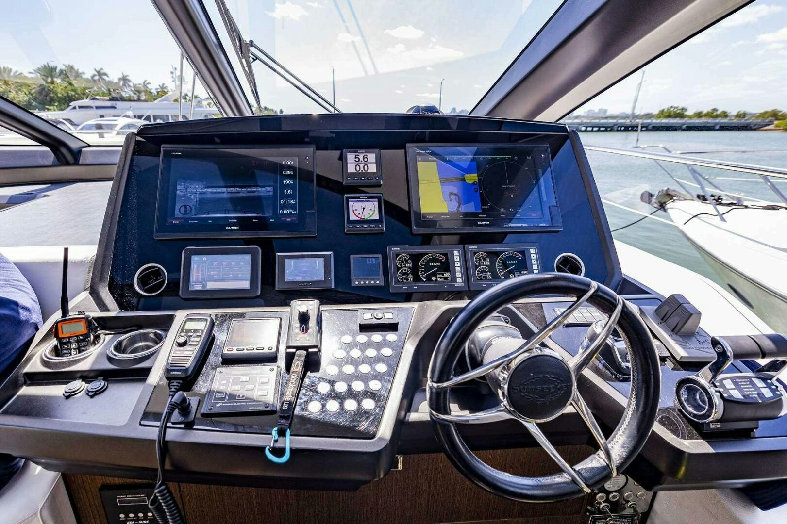 inside of a car aboard H Yacht for Sale