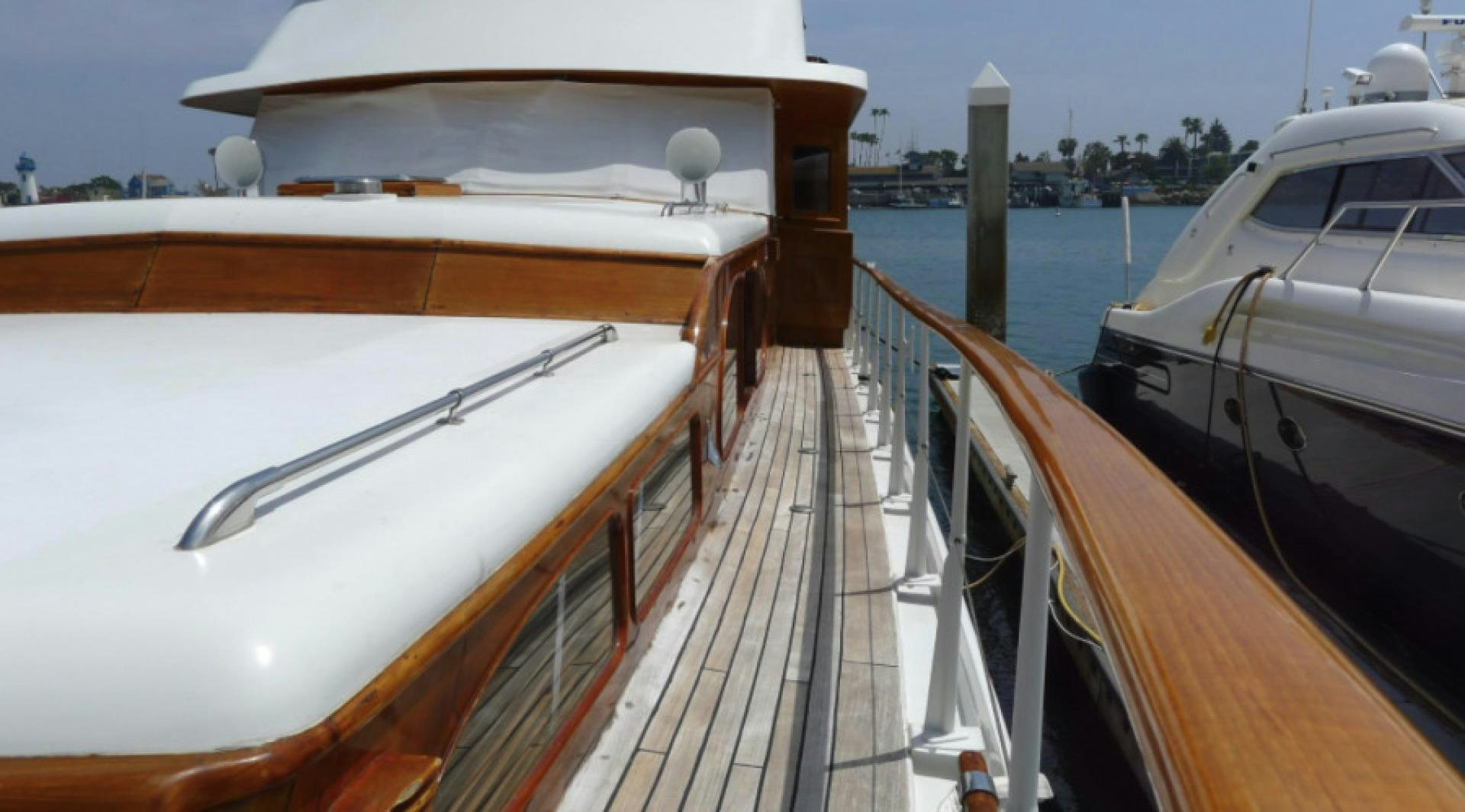 a row of boats on a dock aboard DAKOTA Yacht for Sale