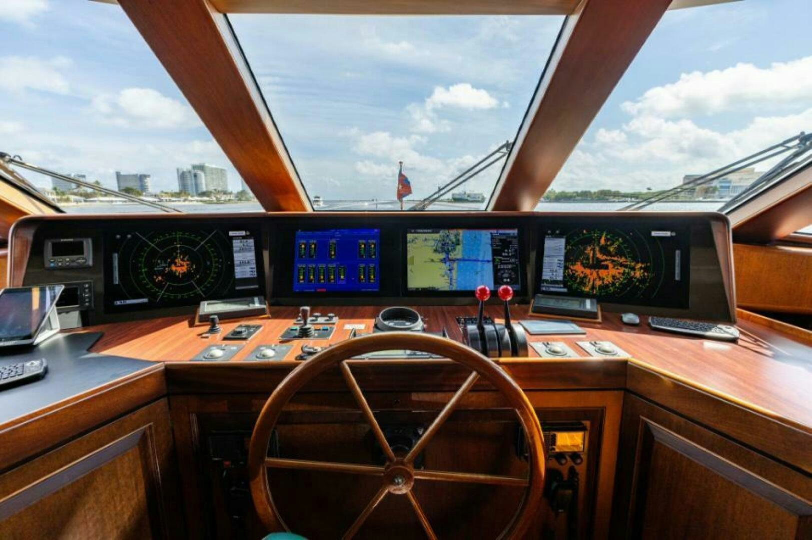 inside of a control room aboard STARLIGHT Yacht for Sale