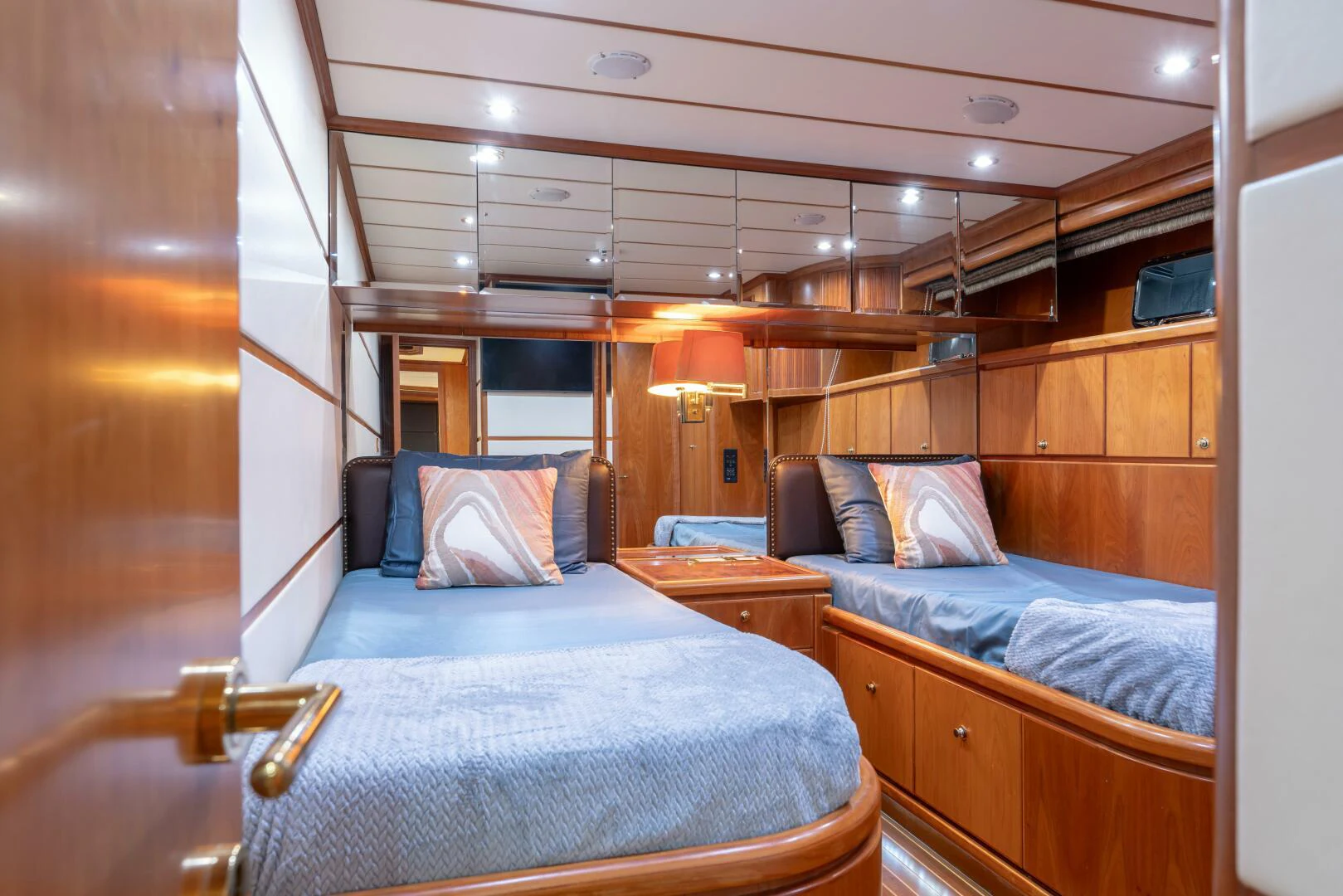 a couple of beds in a cabin aboard UN WINE Yacht for Sale