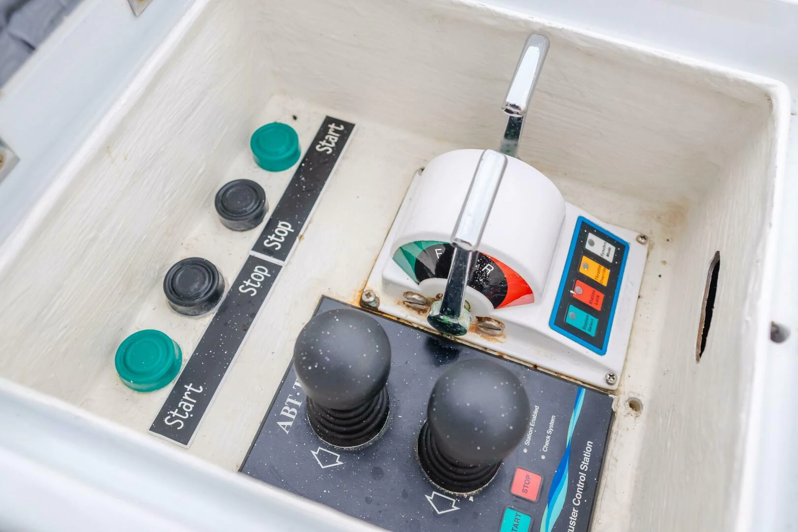a white sink with a faucet and a faucet aboard UNDAUNTED Yacht for Sale