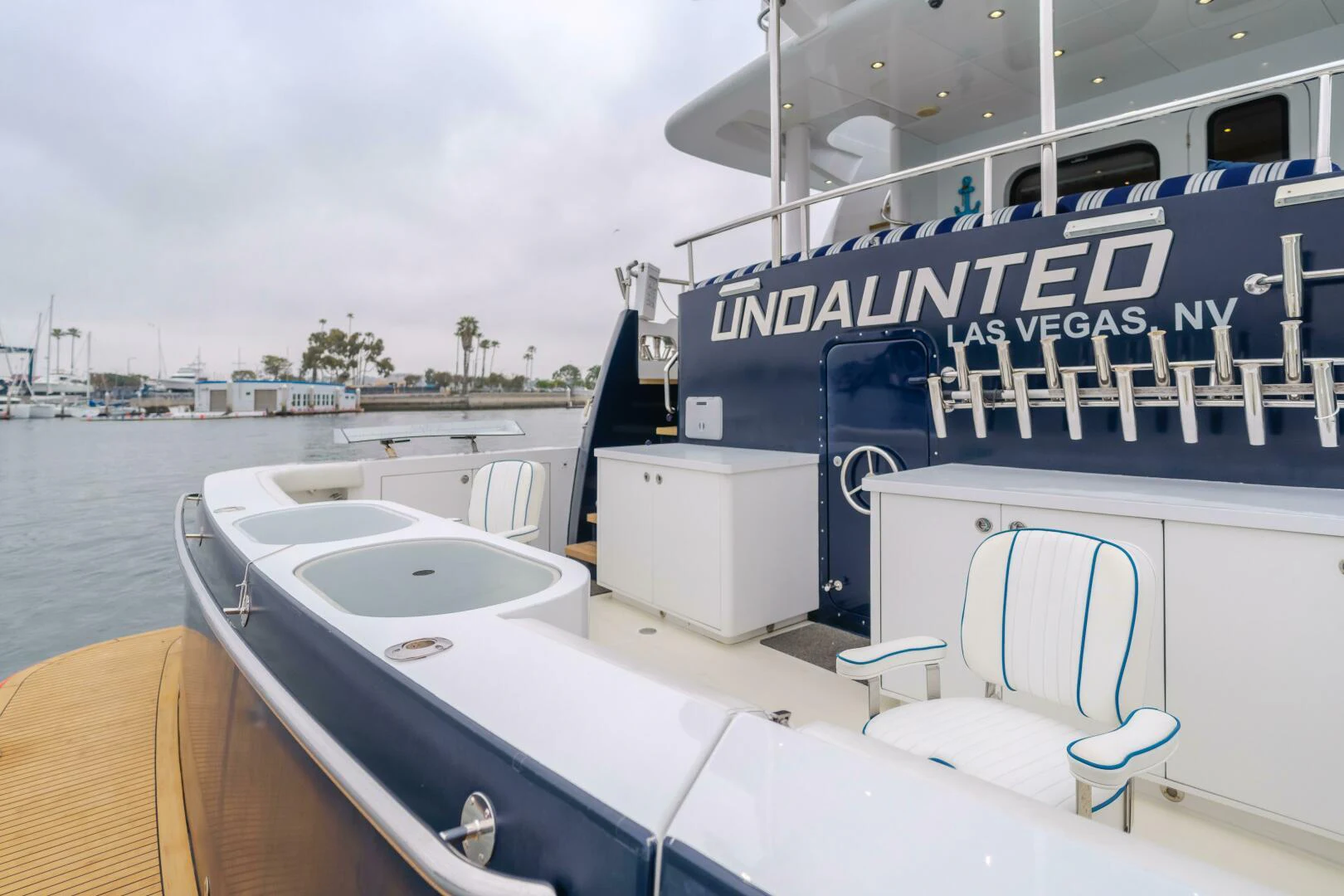 a boat on the water aboard UNDAUNTED Yacht for Sale