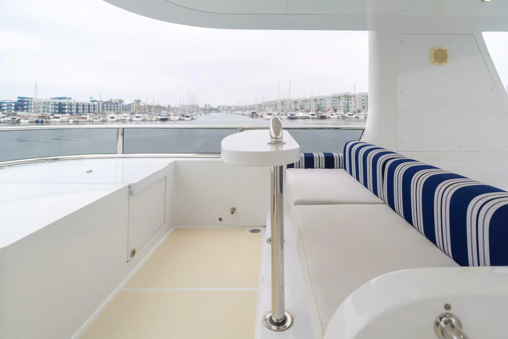 a room with a sink and a bed aboard UNDAUNTED Yacht for Sale