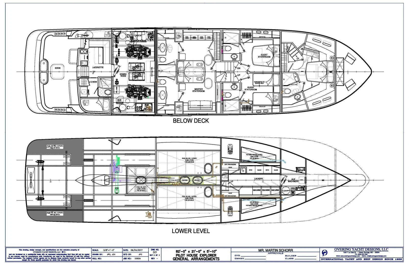 diagram, engineering drawing aboard UNDAUNTED Yacht for Sale