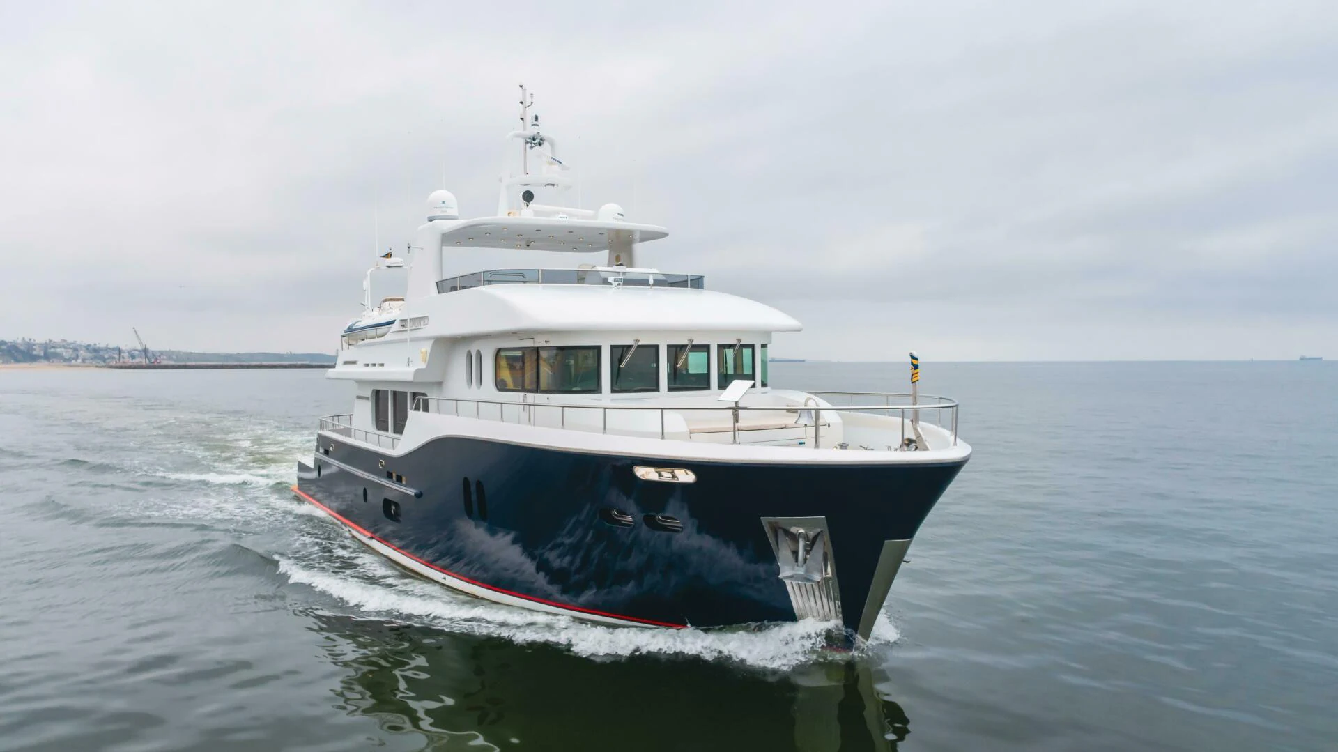 a boat on the water aboard UNDAUNTED Yacht for Sale