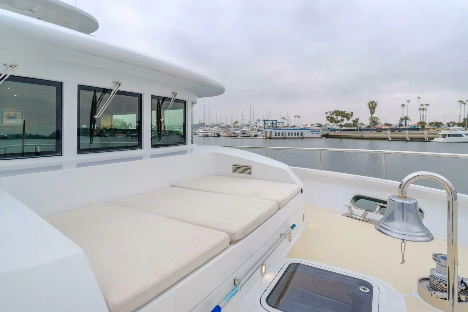 a bed on a boat aboard UNDAUNTED Yacht for Sale
