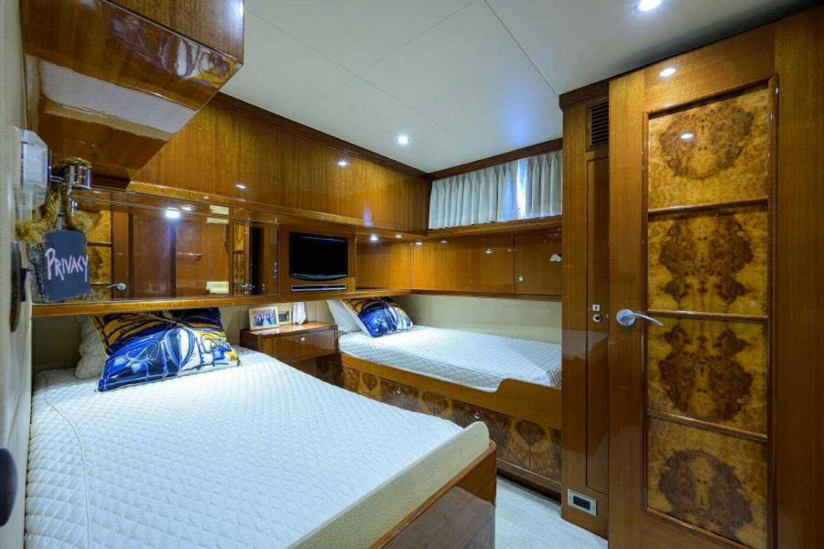 a room with bunk beds aboard BARNSTAR Yacht for Sale