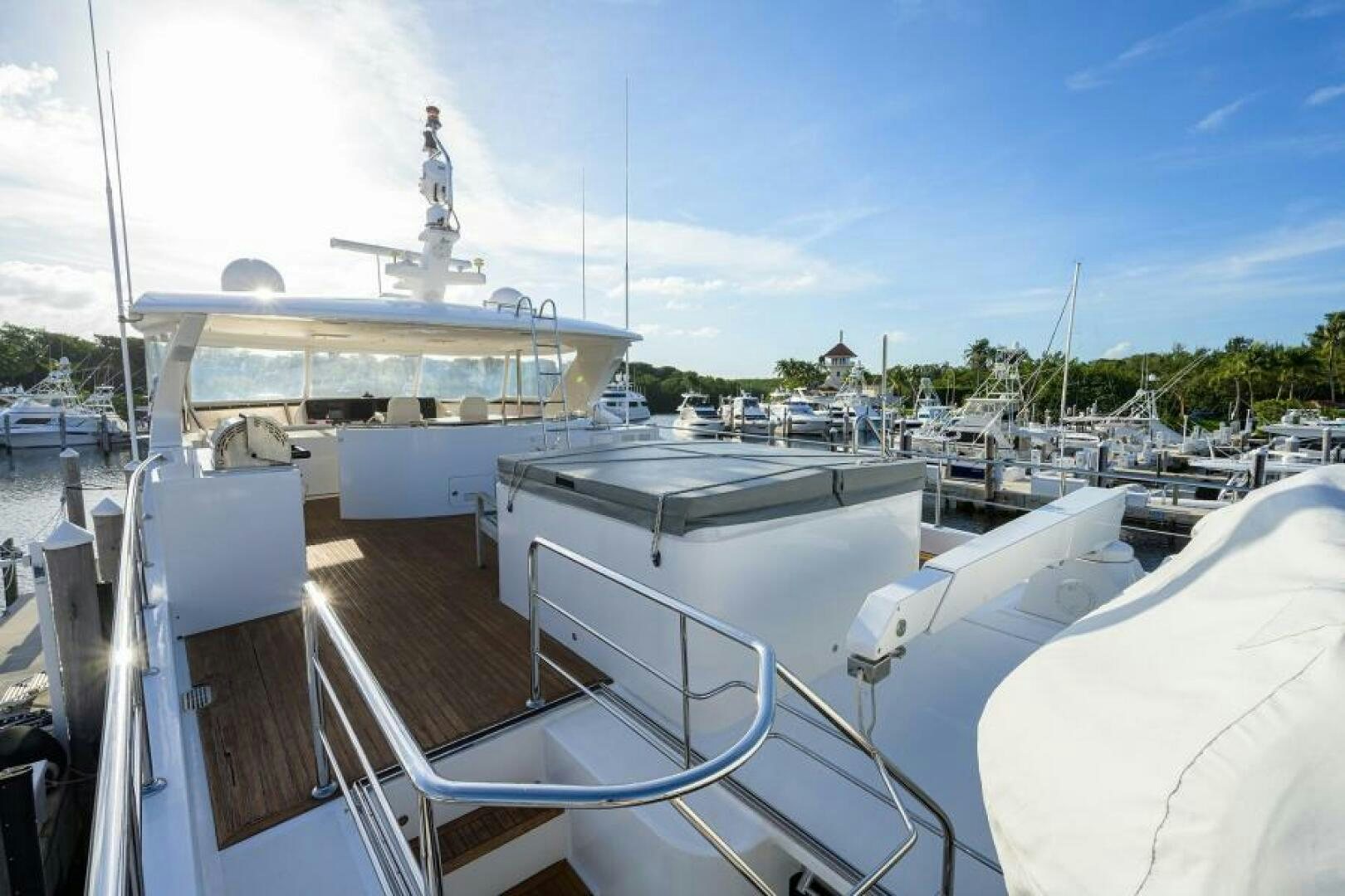 a boat docked at a pier aboard BARNSTAR Yacht for Sale