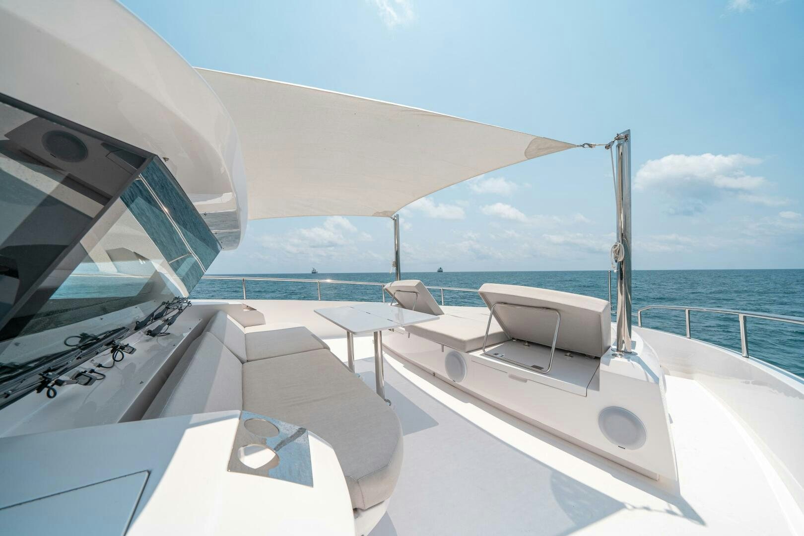 a boat on the water aboard AFTER MIDNIGHT Yacht for Sale