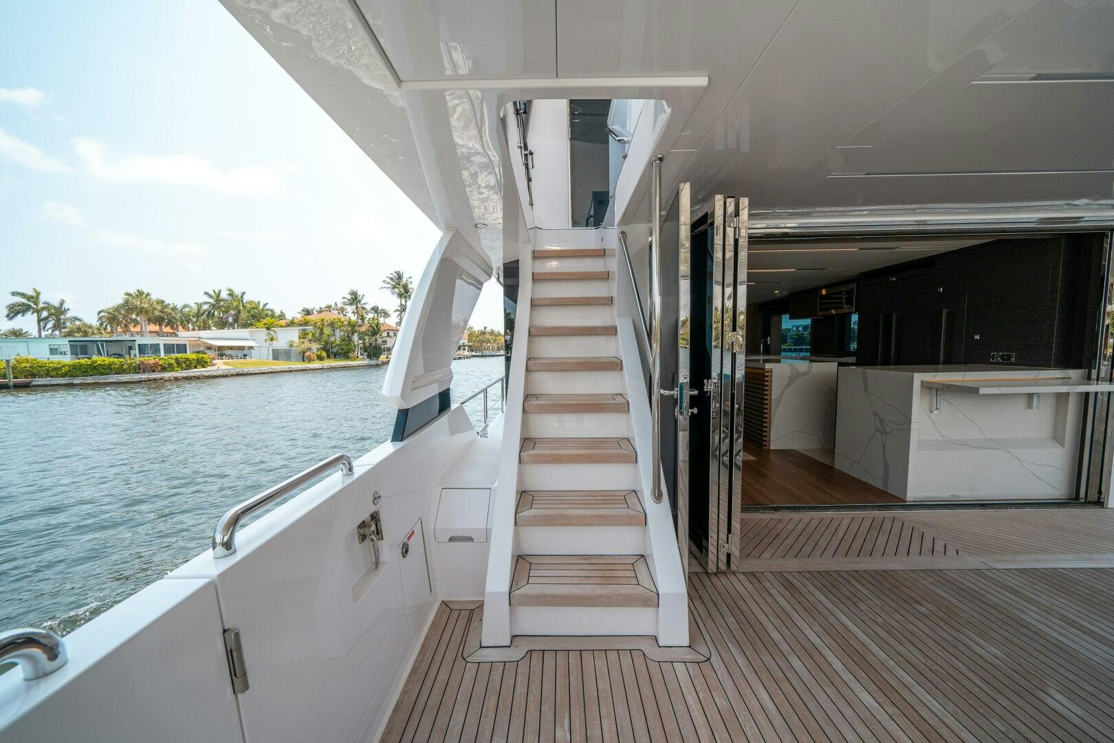 a boat on the water aboard AFTER MIDNIGHT Yacht for Sale
