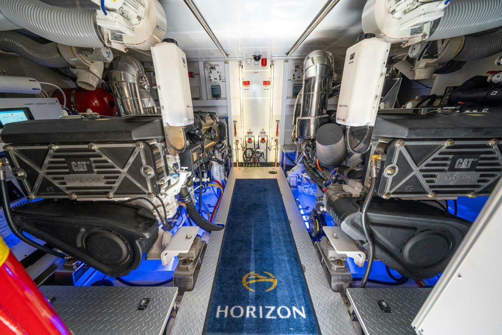 a large room with machinery aboard AFTER MIDNIGHT Yacht for Sale