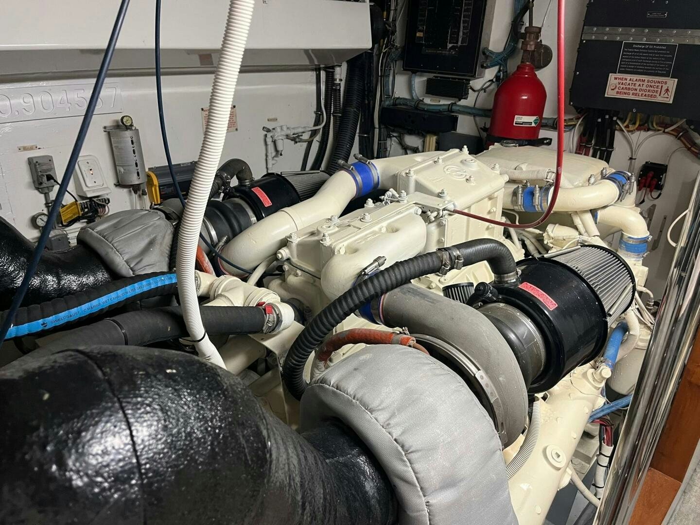 a machine with a large metal pipe aboard LADY T Yacht for Sale