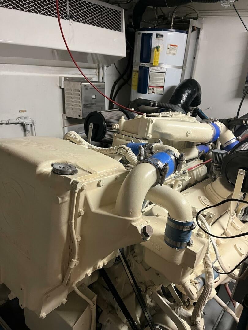 a machine with a large piece of equipment on it aboard LADY T Yacht for Sale