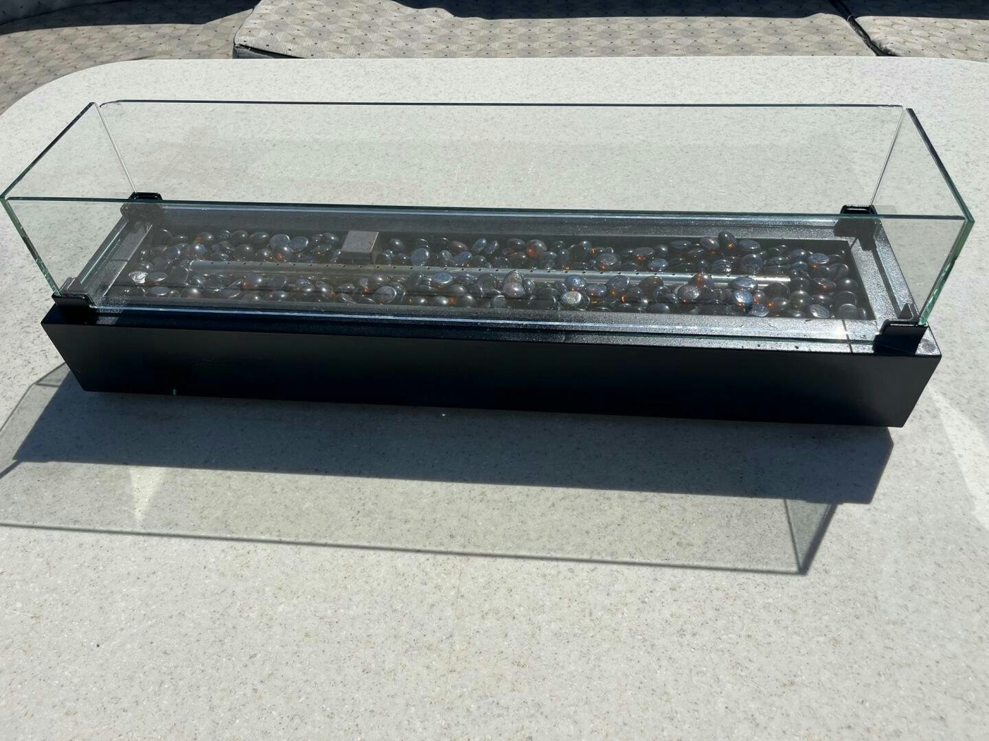 a black keyboard on a white surface aboard LADY T Yacht for Sale