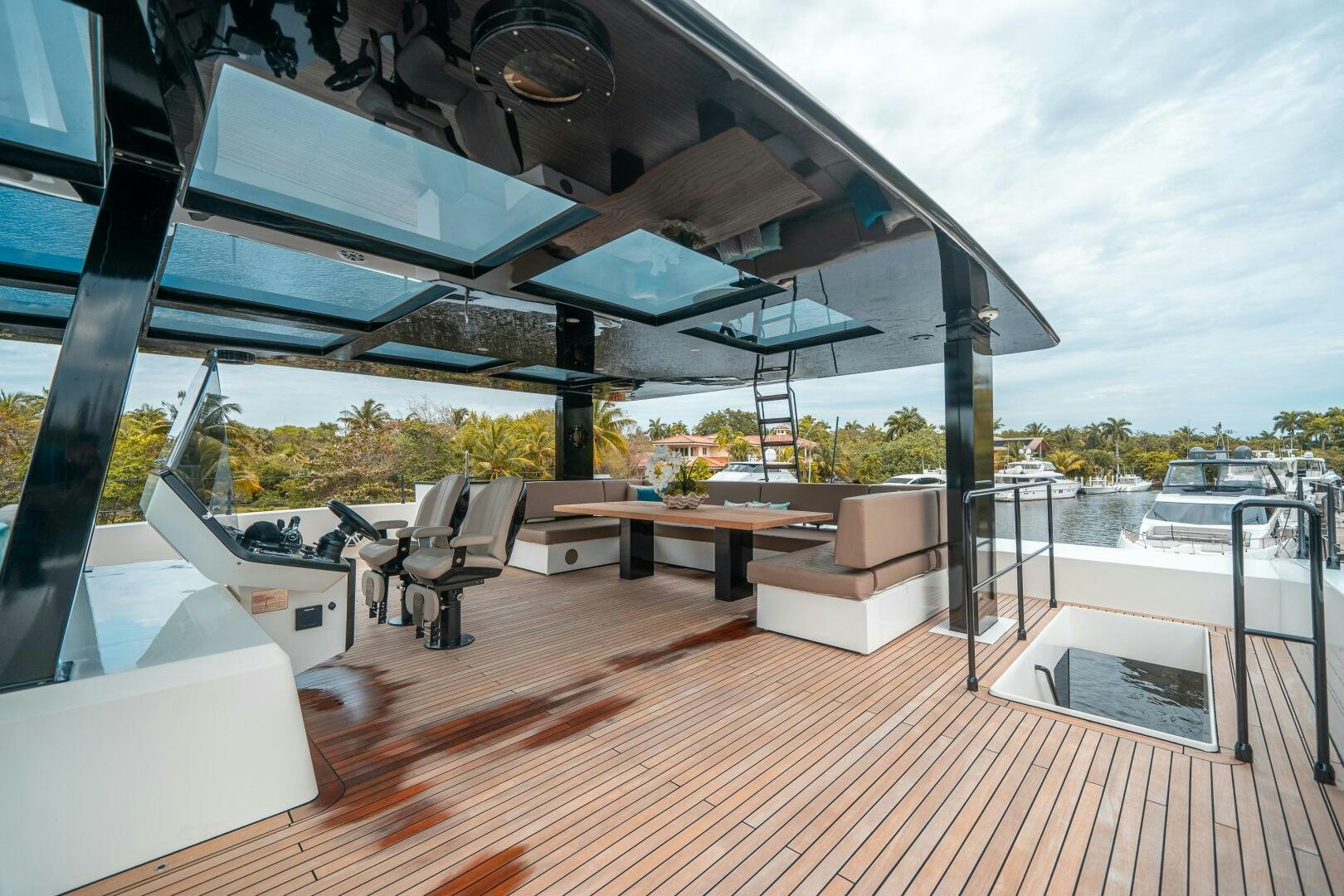 a room with a table and chairs aboard SECOND CHANCE Yacht for Sale