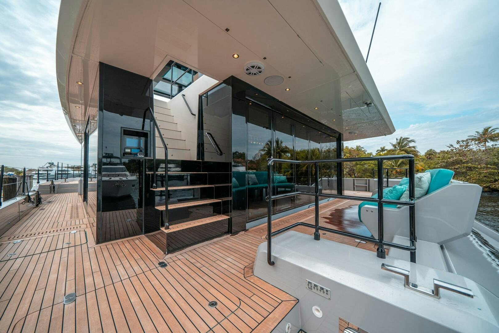 a deck with a deck and chairs aboard SECOND CHANCE Yacht for Sale