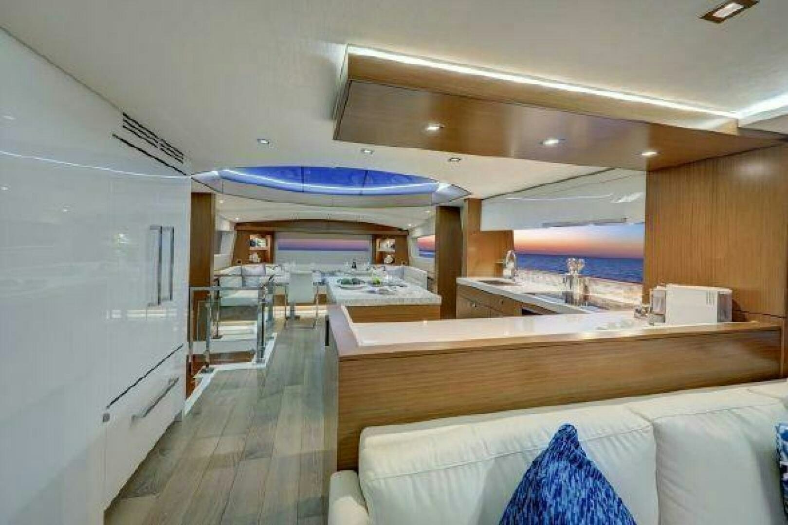 a room with a pool aboard 75 HATTERAS M75 / 2020 Yacht for Sale
