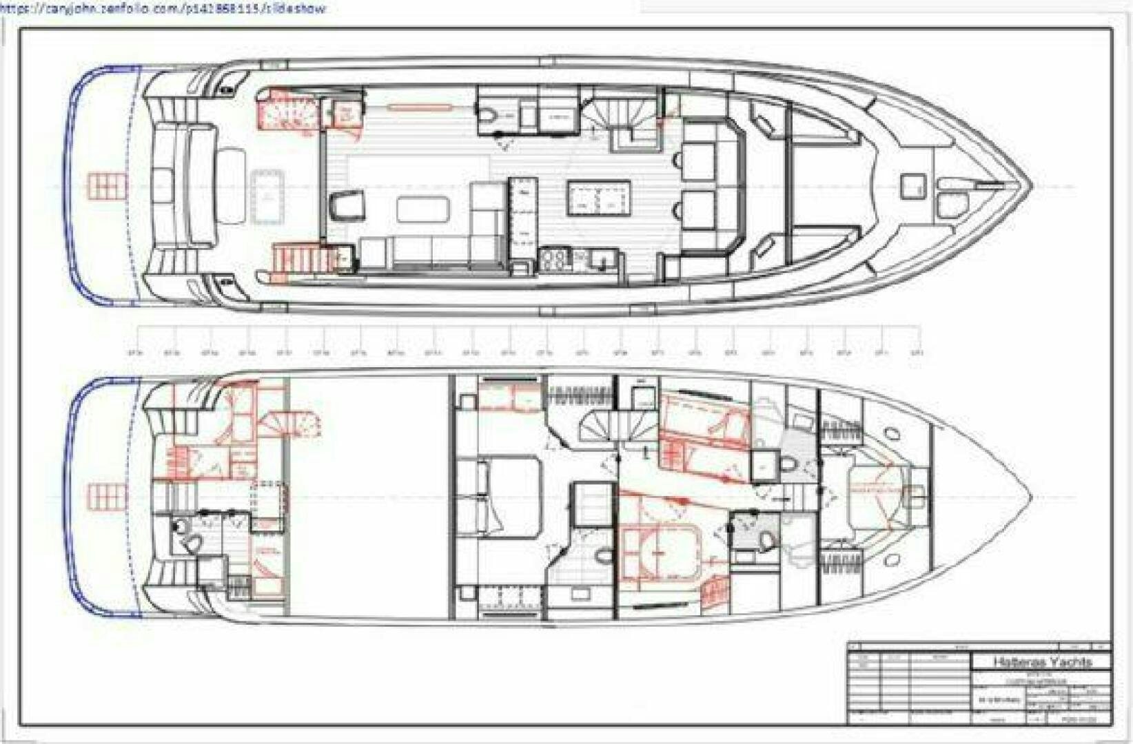 diagram, engineering drawing aboard 75 HATTERAS M75 / 2020 Yacht for Sale