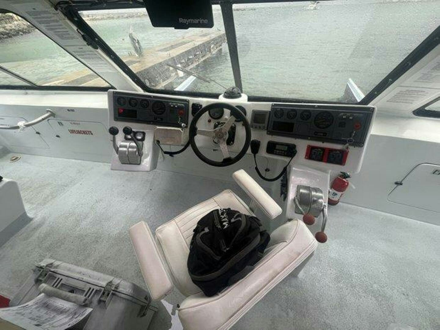 the inside of a car aboard EDGE 2 Yacht for Sale