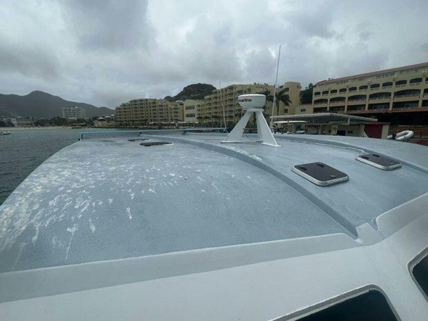 a large water fountain aboard EDGE 2 Yacht for Sale