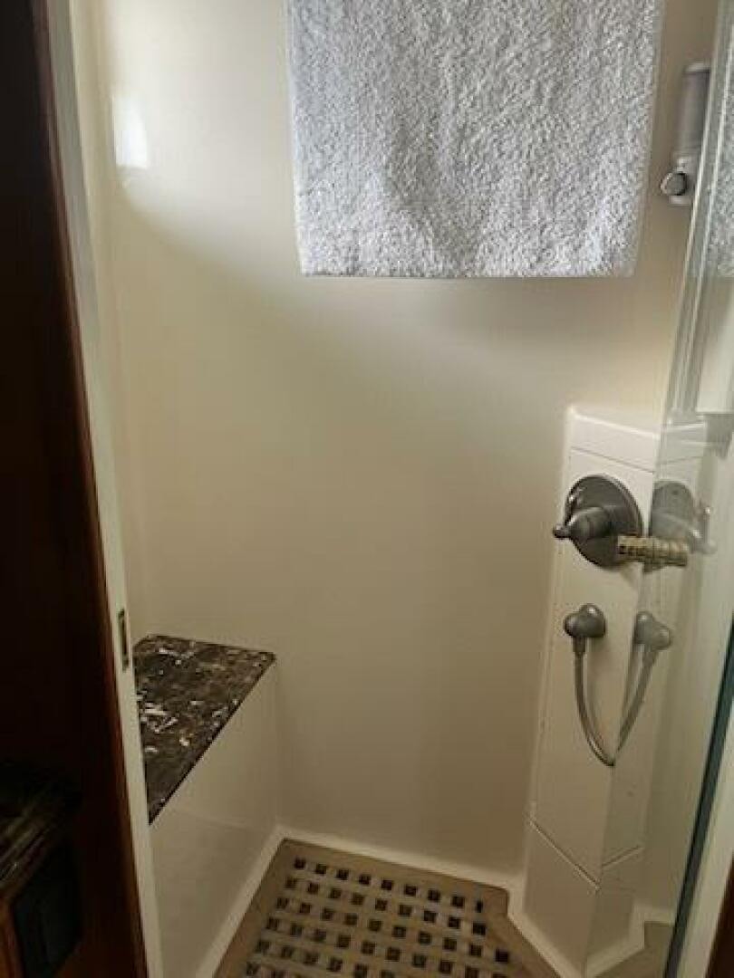 a bathroom with a countertop aboard MOODY BLUE Yacht for Sale