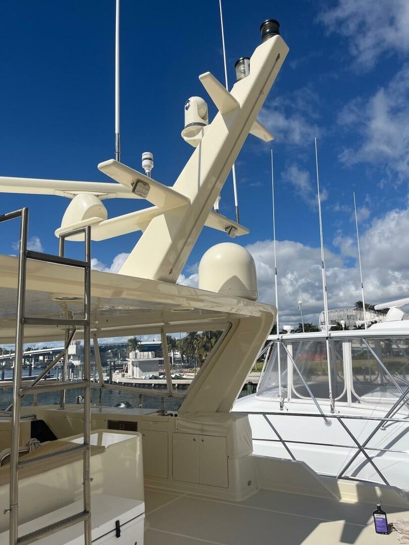 a satellite dish on a deck aboard MOODY BLUE Yacht for Sale