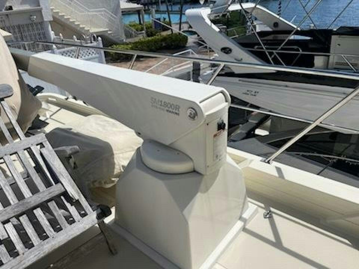 a white metal object on a white surface aboard MOODY BLUE Yacht for Sale
