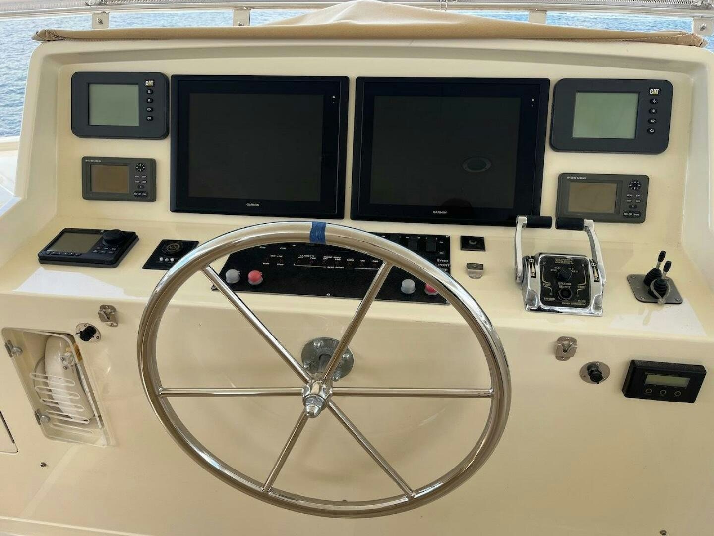 a machine with a screen and buttons aboard MOODY BLUE Yacht for Sale