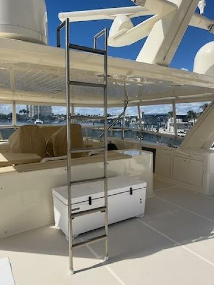 a metal frame on a metal frame aboard MOODY BLUE Yacht for Sale