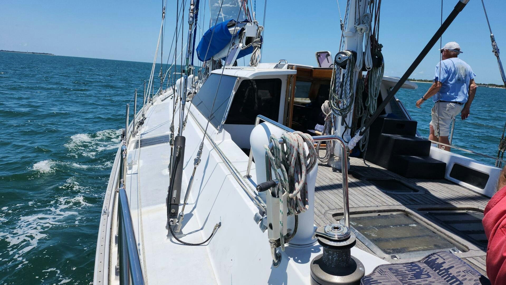 a person standing on a boat aboard MAYA Yacht for Sale