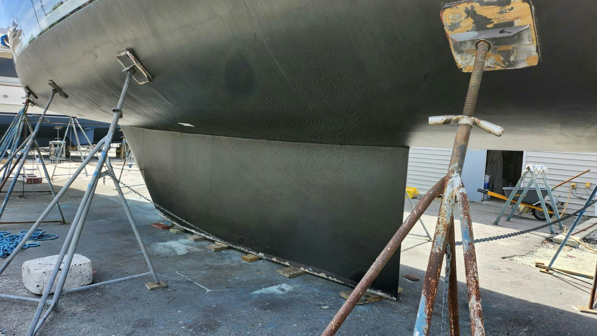 a large metal structure with a hole in the middle aboard MAYA Yacht for Sale