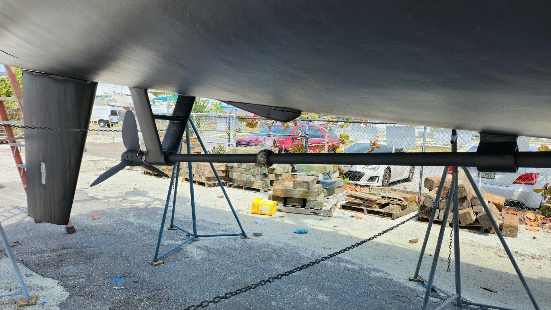 a large metal structure with a ladder aboard MAYA Yacht for Sale