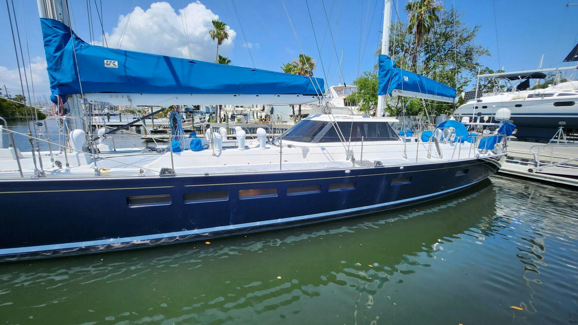 a group of boats in a harbor aboard MAYA Yacht for Sale