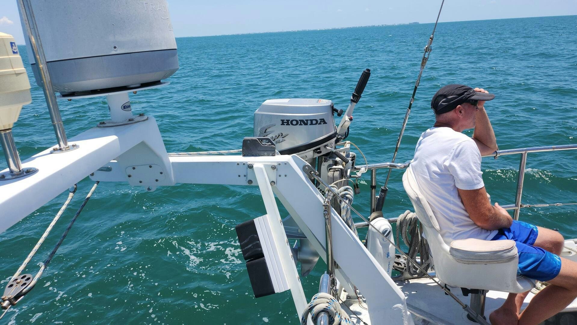 a man on a boat aboard MAYA Yacht for Sale