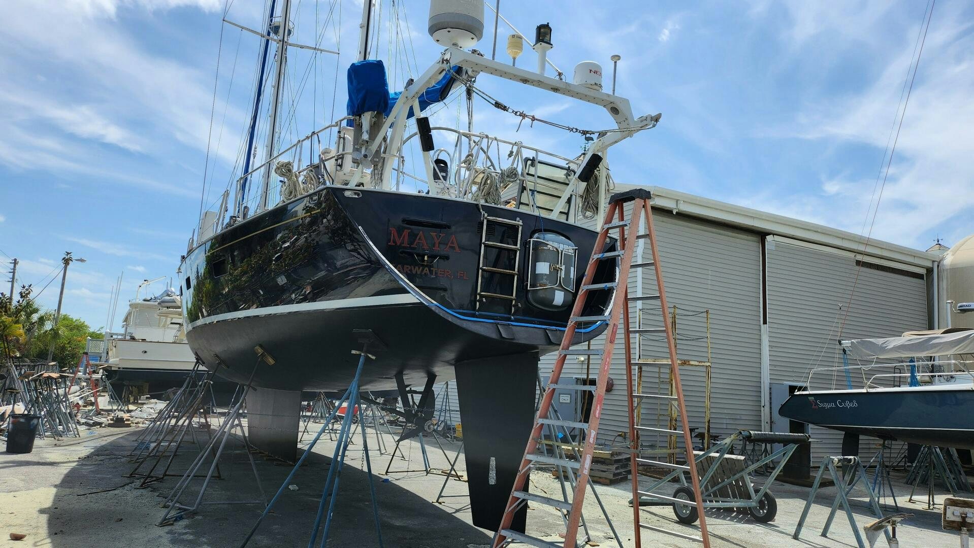 a boat on a dock aboard MAYA Yacht for Sale