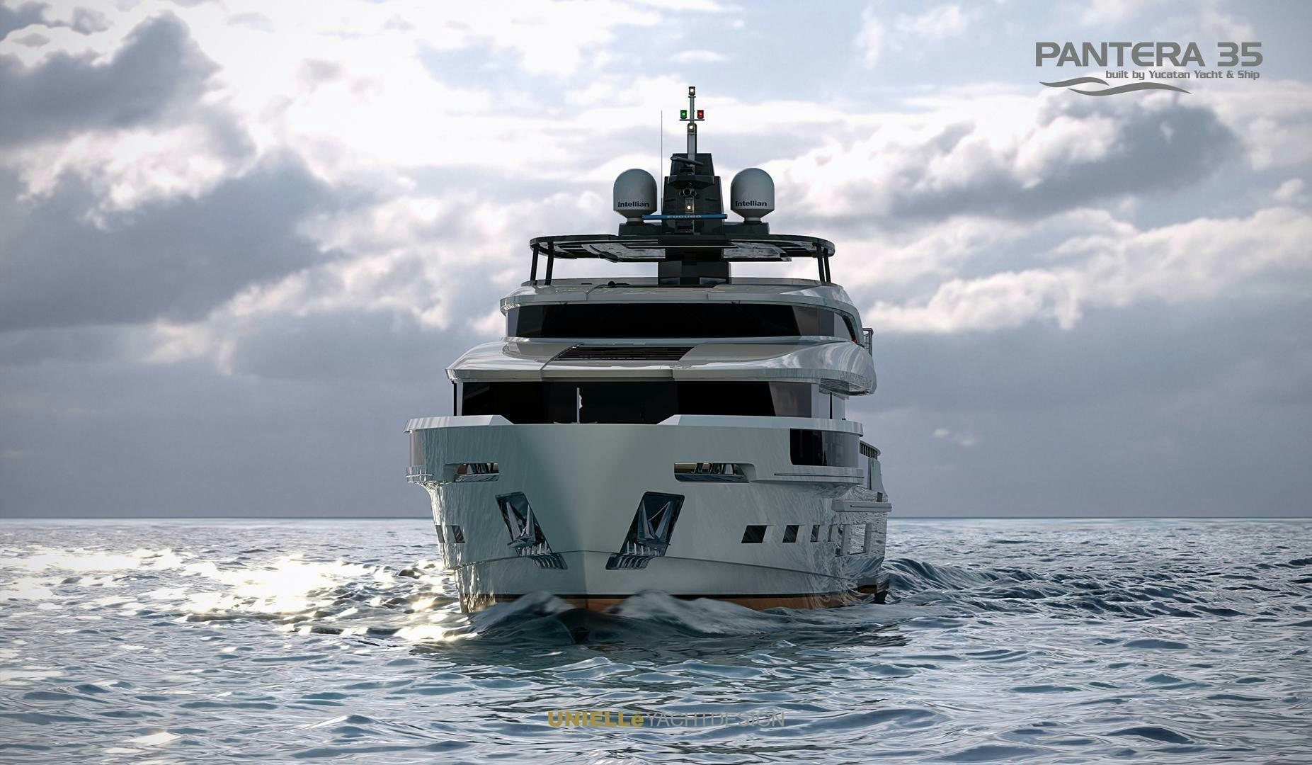 a white boat in the water aboard PANTERA 35 Yacht for Sale