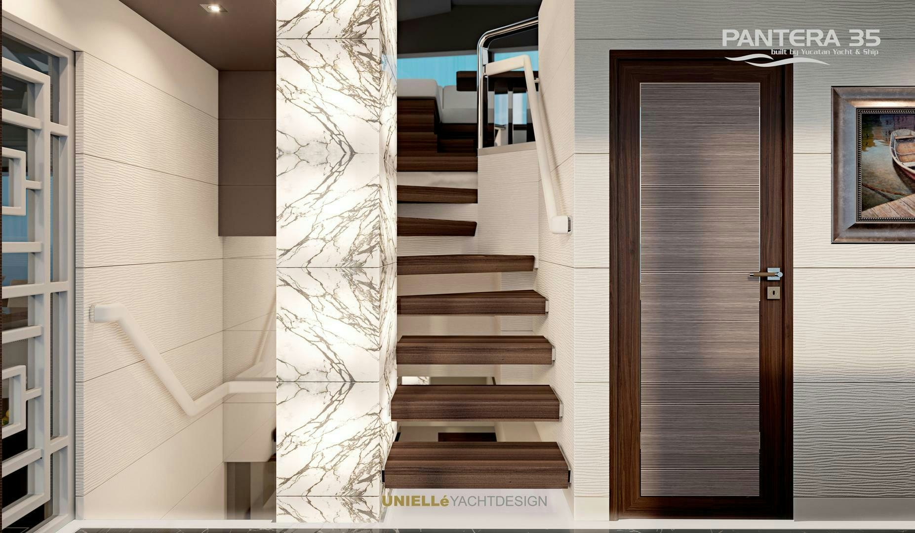 a door leading to a room aboard PANTERA 35 Yacht for Sale