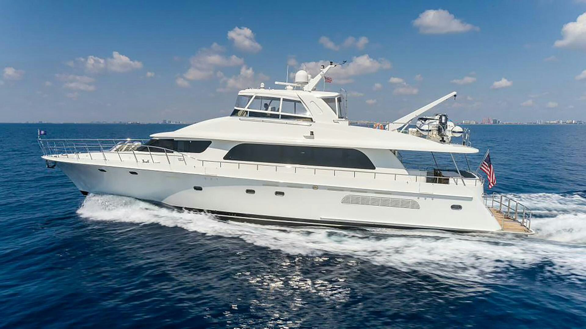 a white yacht on the water aboard LADY LORRAINE Yacht for Sale