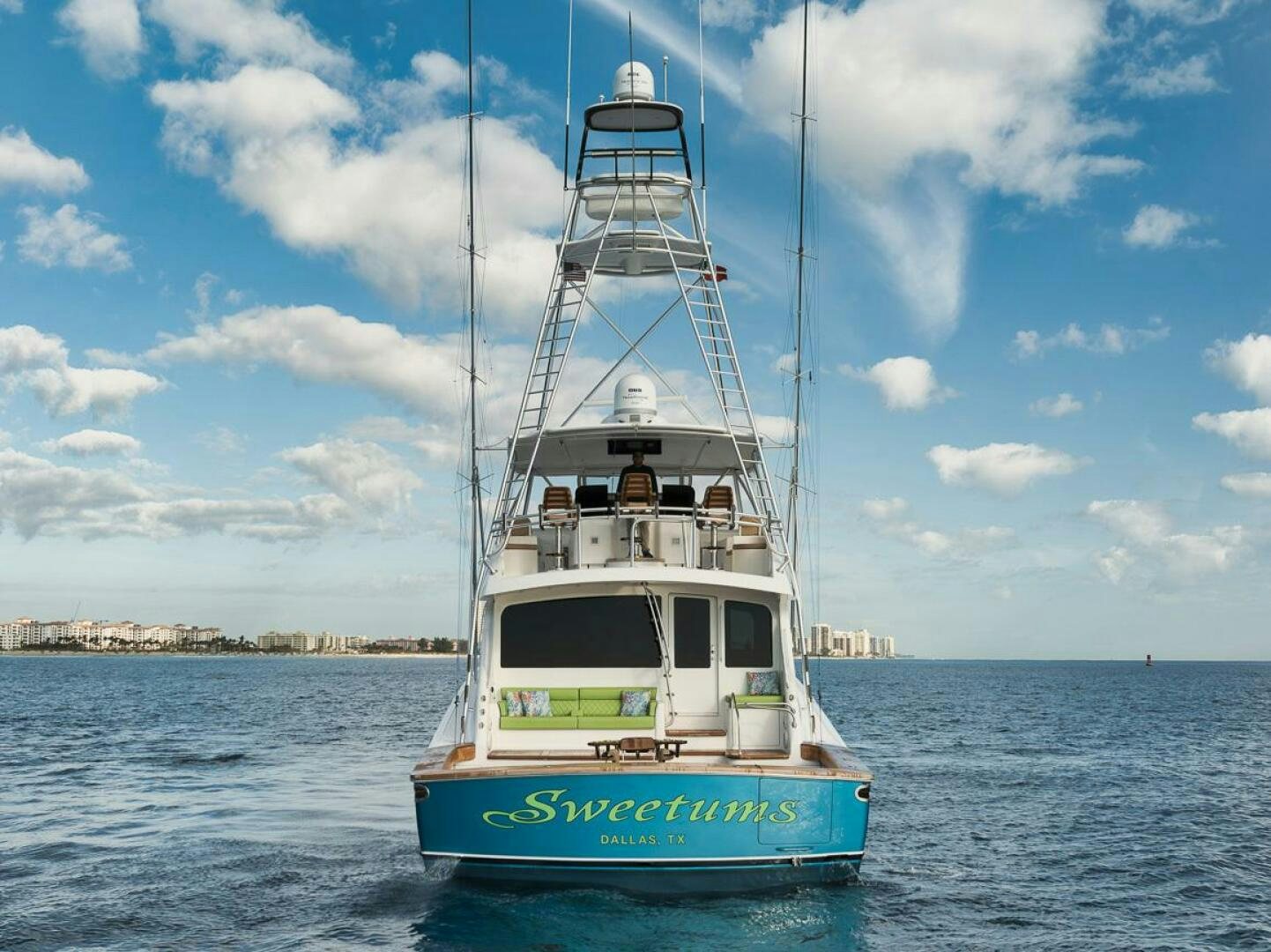 a boat on the water aboard SWEETUMS Yacht for Sale